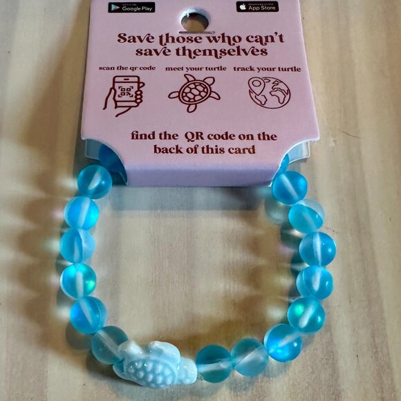 Ice Blue Sea Turtle Tracking Bracelet - Picture 1 of 1